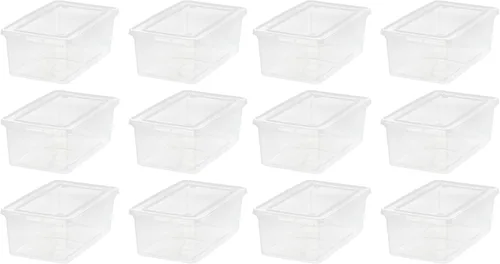Vista 11 de IRIS USA - Contenedores de almacenamiento de plástico de 12 cuartos de galón con tapas, paquete de 4, pequeño contenedor sensorial, almacenamiento