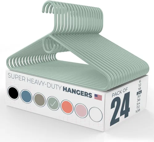 Vista 74 de Neaties Paquete de 6 perchas para ropa súper resistentes, fabricadas en los Estados Unidos, capacidad de 10 libras, perchas de plástico grueso