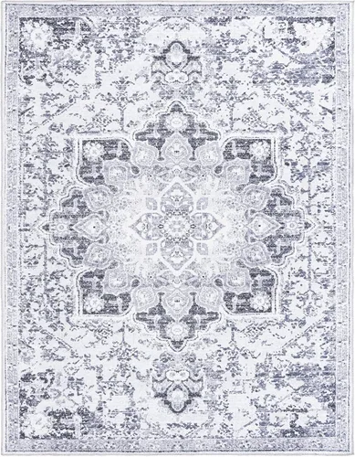 Vista 184 de Rugs.com Francesca Collection - Alfombra lavable de tejido plano, 2 x 3 pies, color blanco sal marina, perfecta para entradas, cocinas, rincones