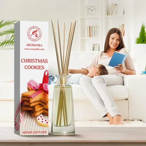 Vista 9 de Difusor de aroma de galletas navideñas de 3.4 onzas líquidas, difusor de junco, fragancia para habitación, fragancia para el hogar, ambientador