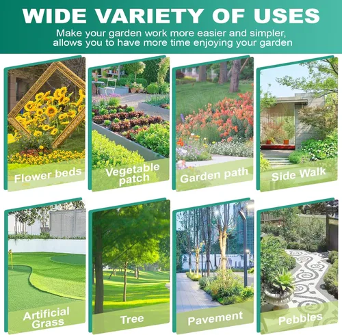 Vista 7 de Barrera de tela resistente de 1.4 x 100 pies, tela de barrera de malezas de jardín de permi, tela resistente y permeable para control de malezas