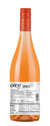 Vista 2 de Santat Spritz Aperitivo amargo de naranja espumoso inspirado en el Mediterráneo 0% ABV sin alcohol listo para beber 25.4 fl oz Importado