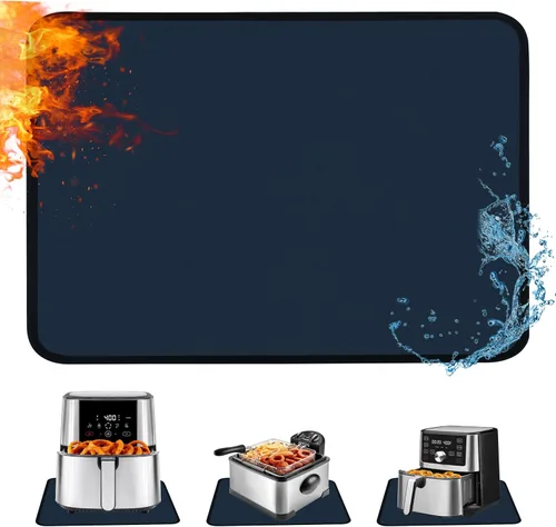 Vista 15 de Alfombrilla resistente al calor para freidora de aire, freidora profunda, horno, almohadillas calientes negras de 12 x 14 pulgadas para protector