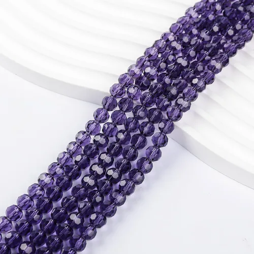 Vista 6 de 450 cuentas de cristal redondas ámbar de 0.236 in para la fabricación de joyas