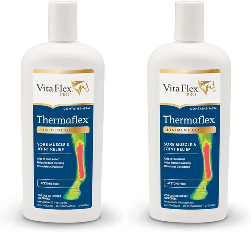 Vista 10 de Vita Flex Thermaflex Liniment Gel para dolores musculares y alivio articular en caballos, 12 onzas líquidas