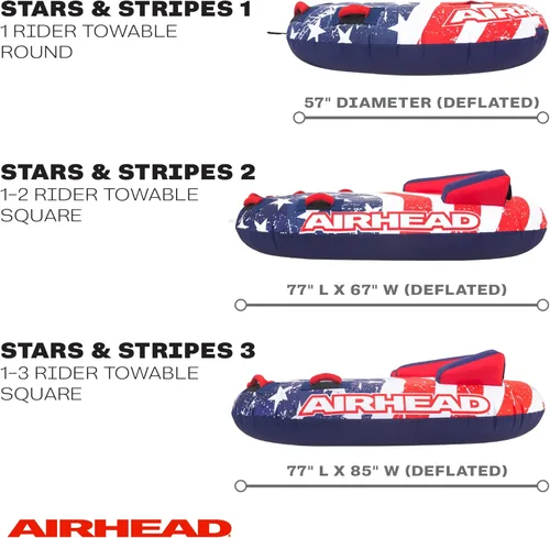 Vista 6 de Sportsstuff Stars & Stripes Tubo remolcable para navegación con opciones de 1-4 jinetes