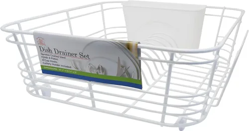 Vista 8 de Better Houseware - Escurridor de platos expandible - Escurridor de platos de acero inoxidable que ahorra espacio para encimera de cocina con bandeja