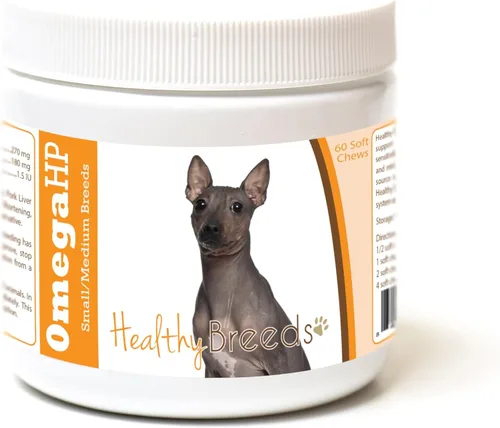 Vista 30 de Healthy Breeds Affenpinscher Omega HP - Masticables suaves para piel y pelaje, 60