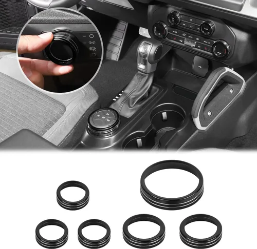 JWWY Pomo para interruptor de faros delanteros de aire acondicionado, tracción 4WD, cubierta de perilla para interruptor de engranajes para Ford