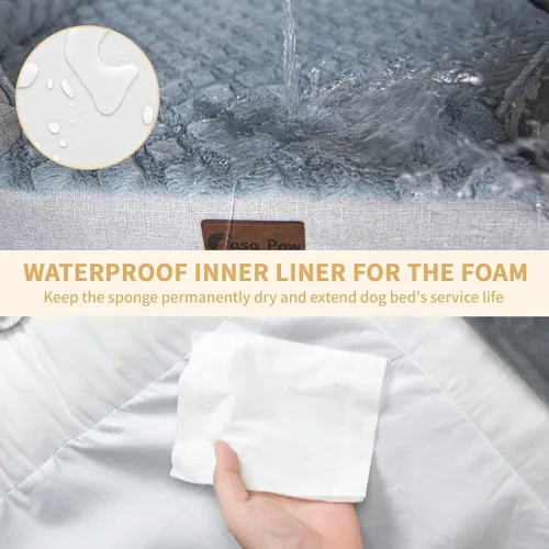 Vista 4 de Camas ortopédicas XL para perros, cama grande de espuma viscoelástica impermeable para perros de tamaño extra grande de 45 x 35 pulgadas, parte