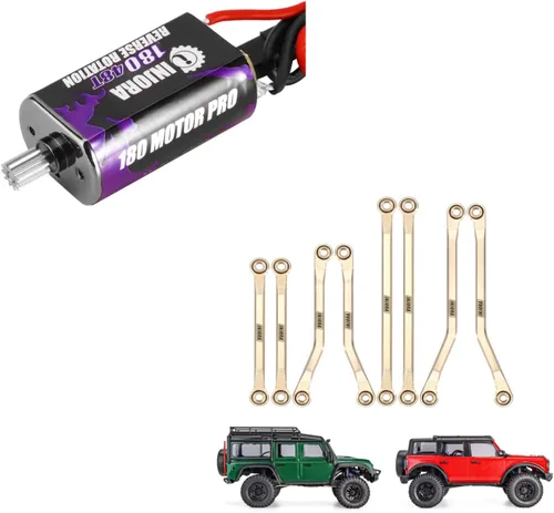 INJORA 180 PRO cepillado 48T motor y eslabones de latón para TRX4M 1/18 RC Crawler Car Upgrade