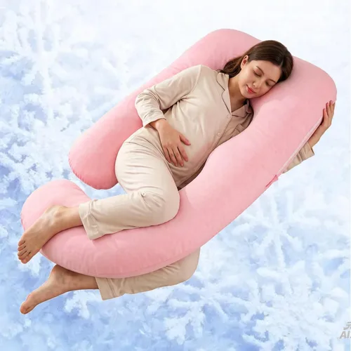 Vista 11 de ALLOPERA Almohada de embarazo, almohada de maternidad de cuerpo completo de 57 pulgadas con funda extraíble lavable, soporte para dormir para Gris