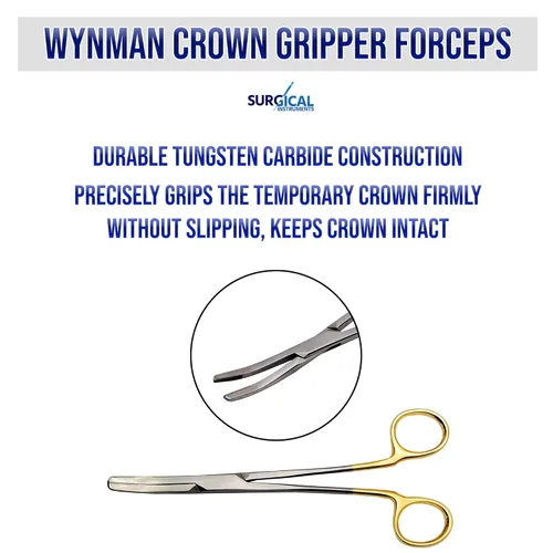 Vista 3 de SURGICAL ONLINE Wynman Crown Gripper Pinzas TC Instrumentos Dentales Removedor de Corona Dental
