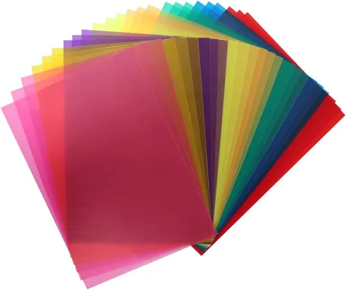 24 filtros de gel de iluminación de corrección de color transparente de 8.5 x 11 pulgadas, hoja de plástico de filtro de luz de gel de color, 8