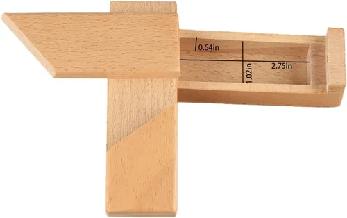 Vista 5 de AHYUAN Caja de rompecabezas de madera con apertura secreta, hecha a mano, rompecabezas 3D de cerebro rompecabezas mágico de madera, caja misteriosa