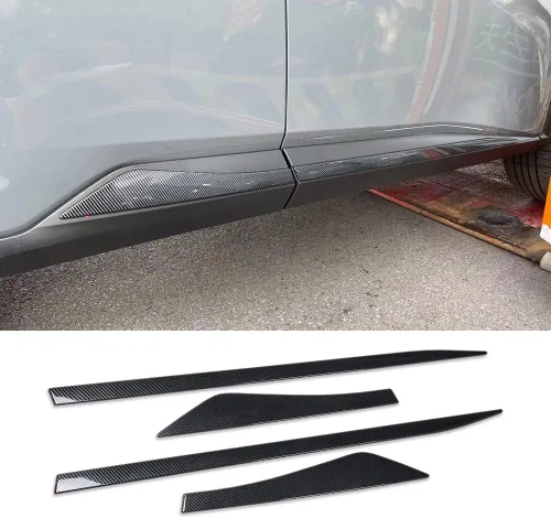 Para Nissan Rogue 2021 2022 2023 2024 2025 Moldeado lateral del cuerpo Cubierta de protección de puerta Recortes Patrón de fibra de carbono