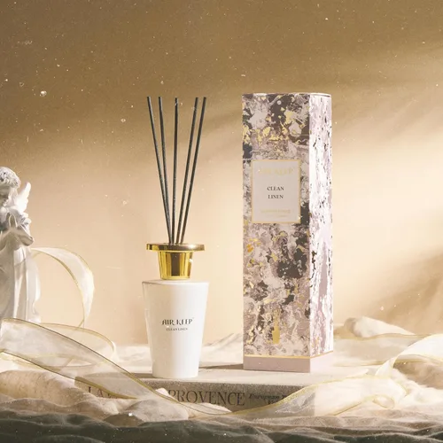 Vista 4 de Airkeep Juego de difusor de varillas de 5.07 onzas líquidas, difusor de aroma de lino limpio con palos, aceite de fragancia para el hogar