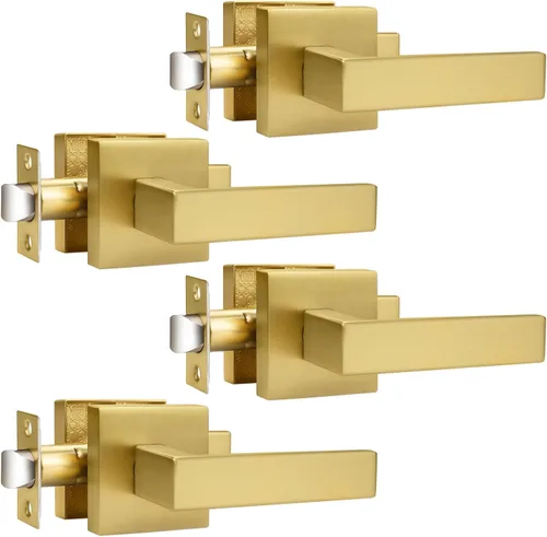 Vista 26 de Probrico Palanca de Paso Interior Negro Mate, Manija de Puerta de Pasillo y Armario sin Llave de Servicio Pesado, Herrajes de Interior Resistentes