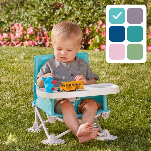 Vista 19 de Hiccapop OmniBoost Asiento elevador de viaje con bandeja para bebé Asiento elevador portátil plegable para bebé para mesa de comedor, camping