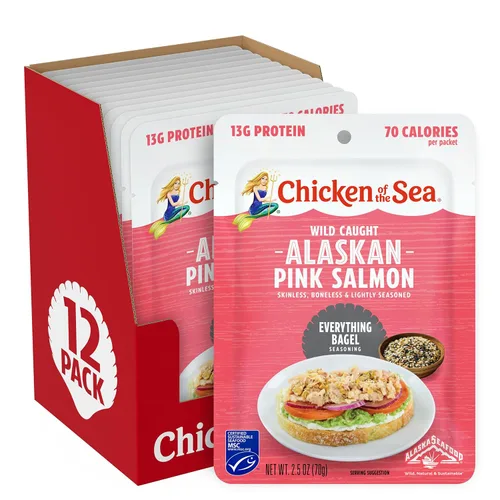 Vista 19 de Pollo del mar sin piel y sin hueso Pacífico ahumado salmón, bolsa de 3 onzas (paquete de 12)