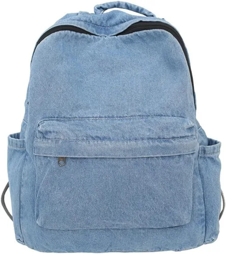 Vista 35 de MaxxCloud Mochila vintage de mezclilla para computadora portátil, estilo casual, de lona, ligera, bolsa de hombro