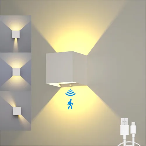 Vista 12 de Luz de Pared LED RGB, Aplique de Pared con Batería de 6000mAh, 16 Colores, Recargable, Control Remoto, Regulable, Magnética, Luz de Pared