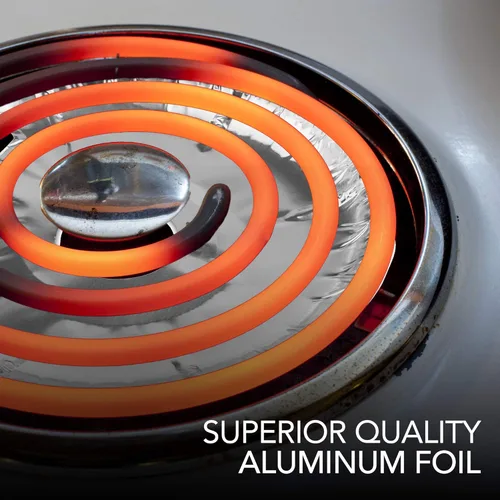 Vista 5 de Fundas redondas para quemadores de estufa eléctrica (paquete de 50) forros desechables de papel de aluminio de 6 y 8 pulgadas, para mantener