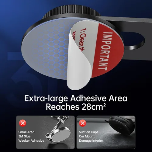 Vista 7 de SYNCWIRE Se adapta a MagSafe - Soporte de automóvil para tablero universal, pantalla Tesla, soporte magnético para teléfono para automóvil, brazo