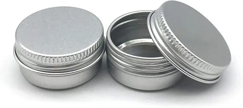Vista 4 de Queenbox 5 unids 0.35 oz tarros de lata de aluminio envase vacío botella cosmética recargable ungüento crema muestra envases de embalaje tapón