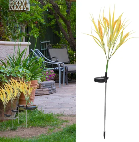 Vista 3 de Solar Wheat Ear, LED Outdoor Patio Decoration, IP44 Warm White, 2pcs Set - Automatic Charging, Romantic Ambiance, Suitable for Lawn and Pathway
