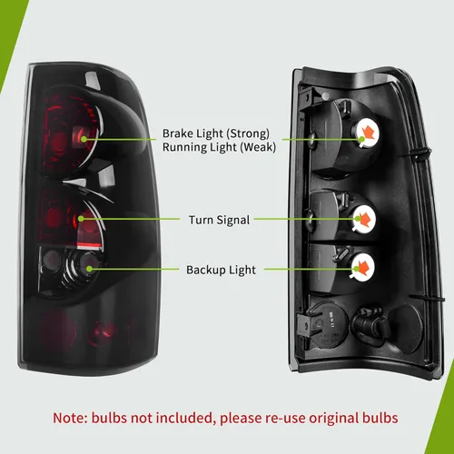 Vista 6 de DWVO Conjunto de faros delanteros y luces traseras compatibles con Chevy Silverado 150001-02 1999 2000 2000 2001 2002 Chevy Silverado 1500HD 2500HD