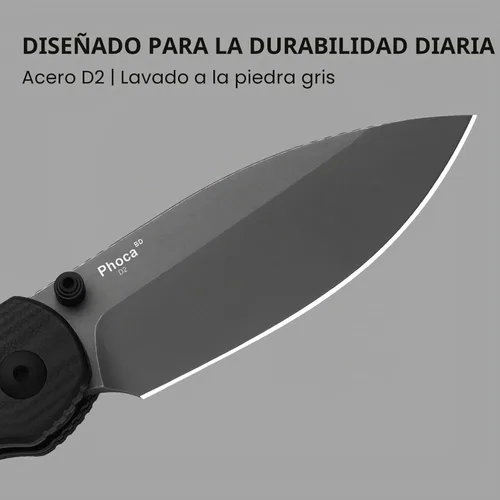 Vista 4 de Kizer Phoca BD - Cuchillo de bolsillo, 2.95 pulgadas de hoja plegable D2 Negro