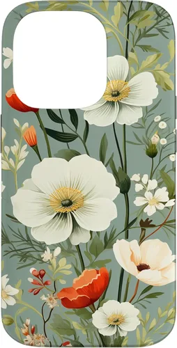 Vista 17 de Sage Green Flower Wildflower Pattern Floral Case for iPhone 16