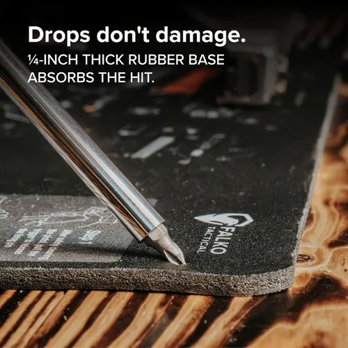 Vista 5 de Falko Tactical Alfombrilla de Limpieza de Armas para Glock - Alfombrilla de Armas de Doble Grosor - Diagrama de Despiece HD que Incluye Lista