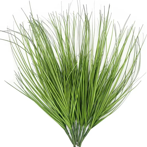 Vista 22 de CATTREE Arbustos artificiales, plantas de plástico, hierba de bambú, arbustos verdes falsos, hojas verdes, bodas, interiores, exteriores, hogar