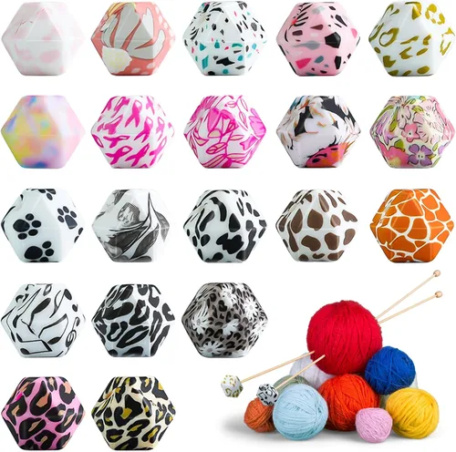 Vista 12 de 20 piezas de protectores para puntas de agujas de tejer con lindos animales, protectores para agujas de tejer, tamaño US 2.5-13 (3mm-9mm)