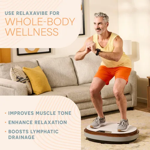 Vista 34 de Lifepro Vibration Plate Machines – Full Body Workout, Recovery & Lymphatic Drainage with 4D Motion, Silent Operation, Joint Support, & Triple Motor