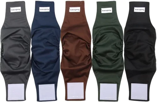 Vista 2 de Pañales lavables para perros machos, bandas para el vientre para perros pequeños, paquete de 5 pañales reutilizables súper absorbentes
