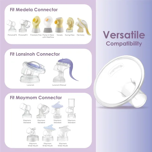 Vista 2 de Maymom Válvula de bomba y escudo MyFit de 0.591 in compatible con el extractor de leche Lansinoh Signature Pro/Smartpump/Extractor de leche manual.