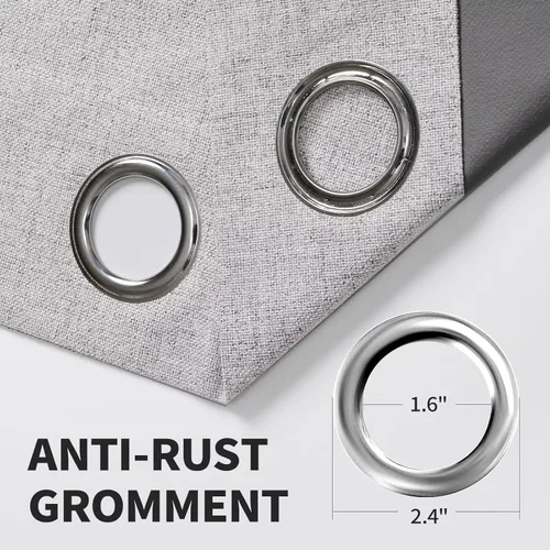 Vista 58 de CUCRAF - Juego de 2 paneles de cortinas de ventana con oscurecimiento total del 100%, de 54 pulgadas de largo, con aspecto de lino falso, cortinas