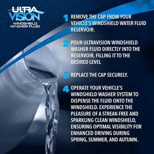 Vista 5 de UltraVision Líquido Limpiaparabrisas - Fórmula avanzada para líquido limpiaparabrisas de automóvil, visión cristalina en condiciones meteorológicas