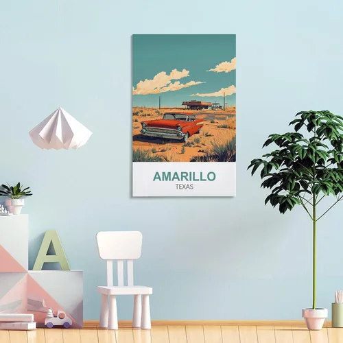 Vista 4 de Amarillo Texas Vintage Travel Poster 12x18inch(30x45cm) Canvas Wall Art Prints