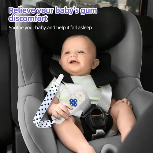 Vista 6 de Chuya Juguete mordedor de silicona para bebés, juguete para masticar con forma de control remoto para bebés de más de 3 meses, alivio