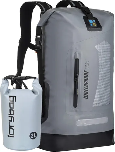 Vista 12 de IDRYBAG Mochila impermeable para hombres 5.28/7.93/10.57 galones, bolsa seca flotante para kayak, mochila seca para senderismo