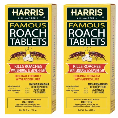 Harris Tabletas para cucarachas, ácido bórico con señuelo, alternativa a las trampas de cebo (6 onzas, paquete de 2)