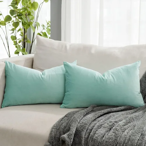 Vista 44 de Juego de 2 fundas de almohada de terciopelo suave negro de 14 x 14 pulgadas para sofá, cama, sala de estar, fundas decorativas de lujo cuadradas