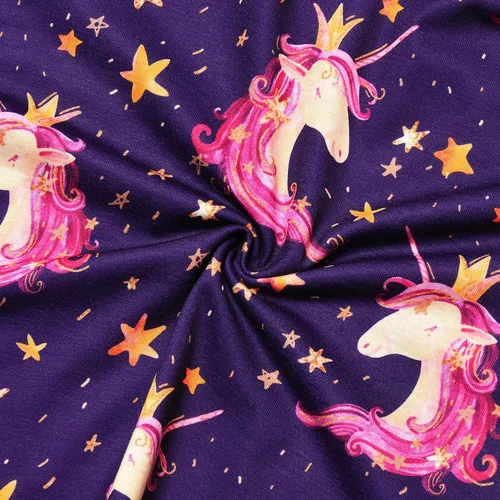 Vista 5 de Jxstar Vestidos a juego para niñas y muñecas de manga larga con diseño de unicornio y sirena