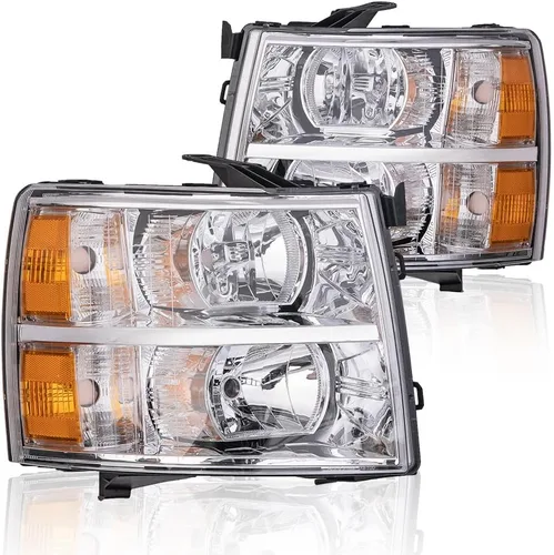 Vista 18 de PIT66 Conjunto de faros laterales izquierdos, compatible con Chevy Silverado 1500 2007-2013, Silverado 2500 3500 2007-2014 y HD Lente transparente