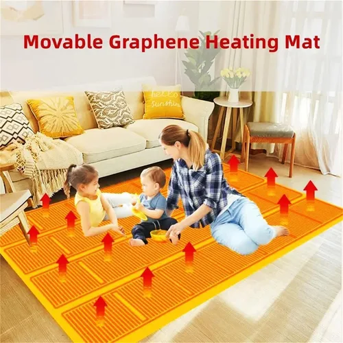Graphene Electric Heated Rug, Indoor Space Heater Soft Plush Carpet with Thermostat and Timer,Floor Heating Mat,Heated Foot Warmer,for Living Room