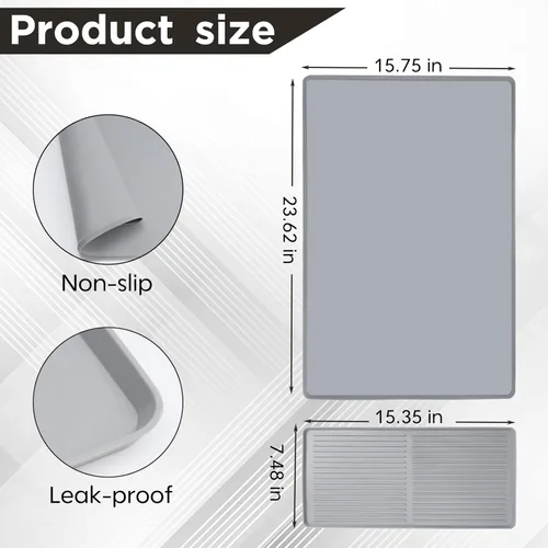 Vista 2 de Bottle Maker Formula Machine Mat, con tapete de drenaje, compatible con la máquina dispensadora de fórmula Baby Brezza, almohadilla de silicona